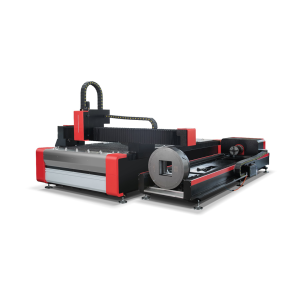 آلة القطع بالليزر الليفي – النوع المفتوح مع محور دوّار